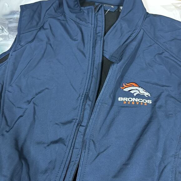 Men's Denver Broncos Dunbrooke Navy Big & Tall Archer Softshell Full-Zip Vest L - Picture 4 of 7
